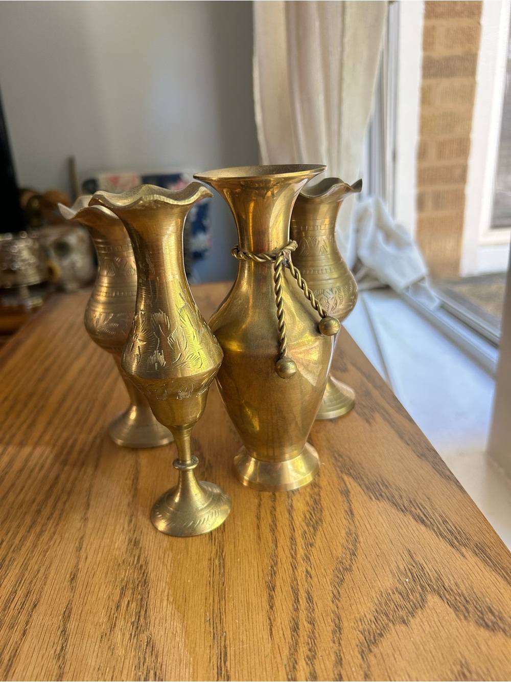 Lot of vintage Brass Bud Vases (4)